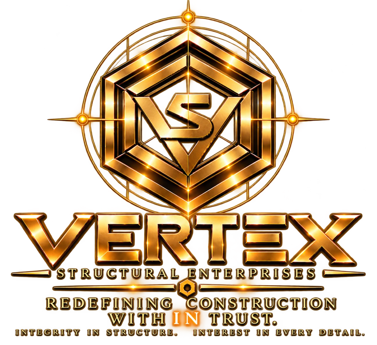 Vertex Structural Enterprises approved gold logo